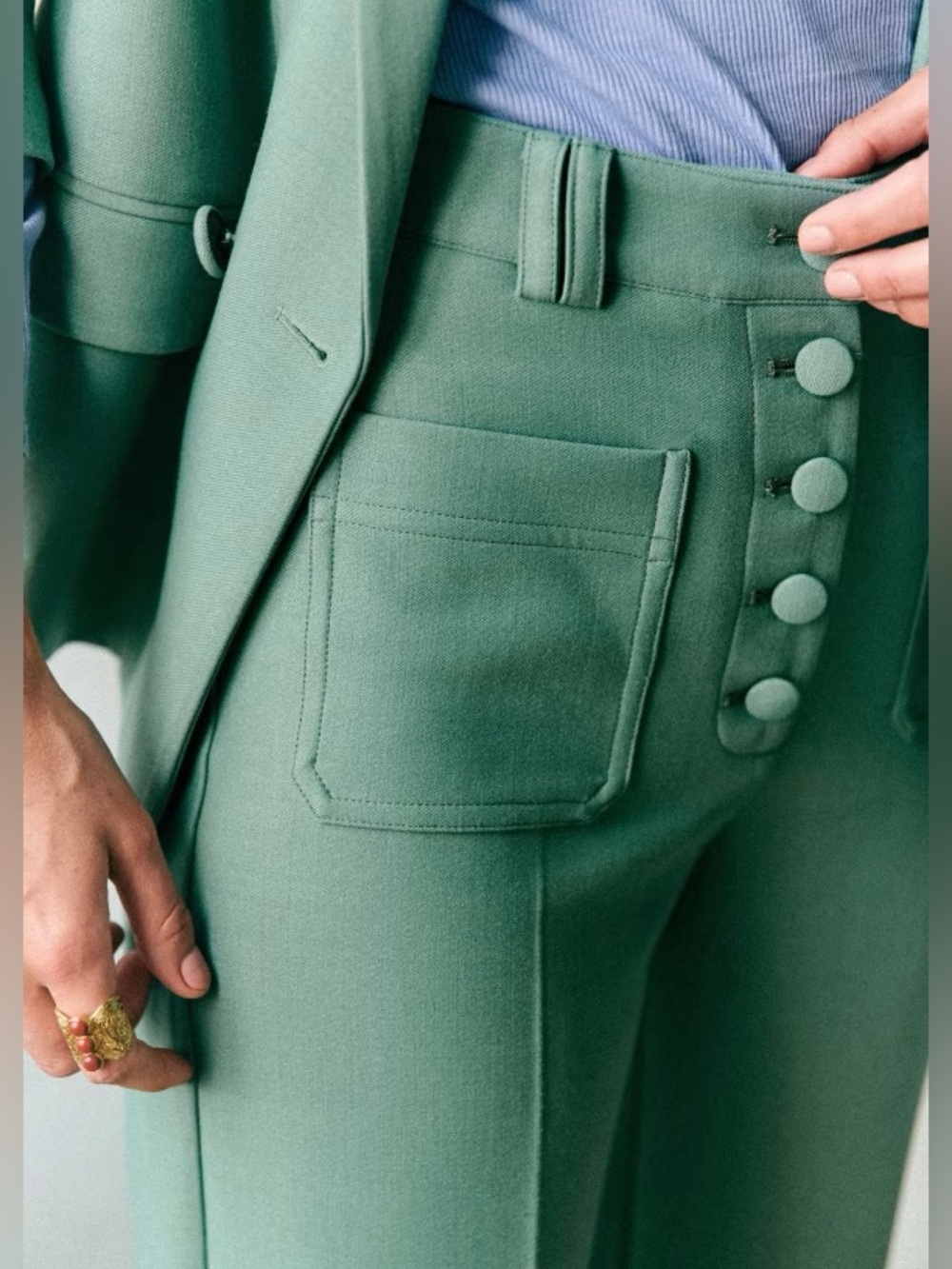 Sezane Chuck Trousers in Jade